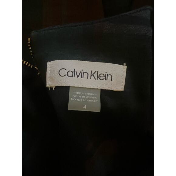 Calvin Klein Green Red Sheath Dress Short Sleeve Holiday Professional Size 4 - Picture 7 of 7